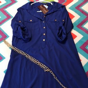 NEW navy blue dress with matching belt